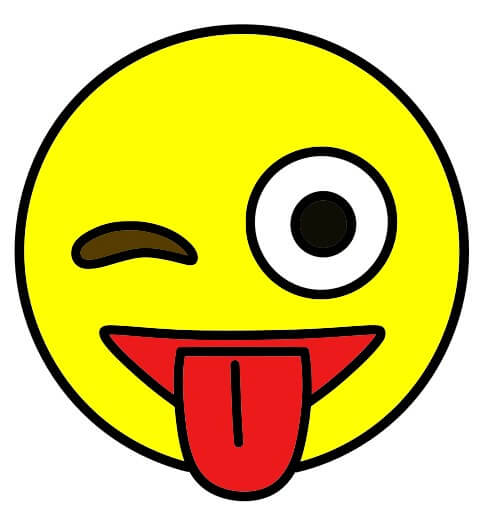 Hướng dẫn vẽ Emoji mặt cười trêu đùa - Bước 6