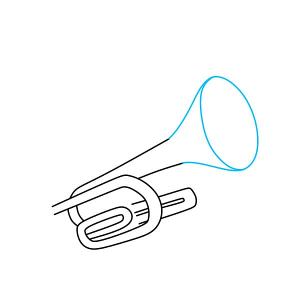 Hướng dẫn vẽ cái Kèn đơn giản và đẹp cho bé - Bước 2