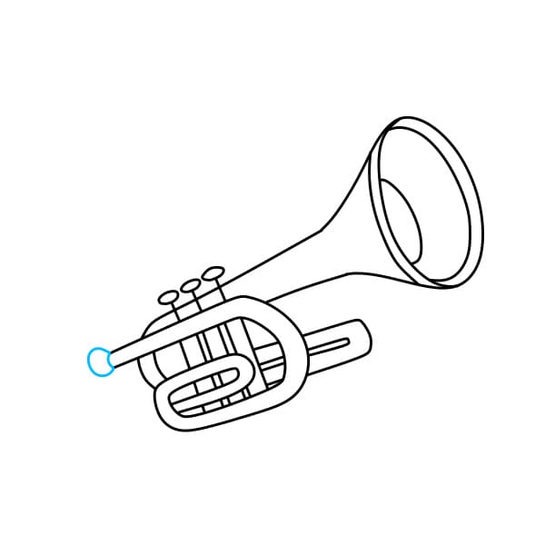 Hướng dẫn vẽ cái Kèn đơn giản và đẹp cho bé - Bước 4