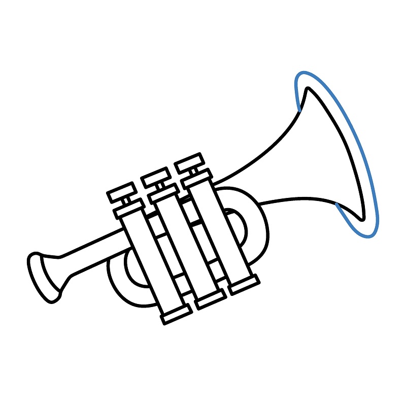 Hướng dẫn vẽ một cái kèn chi tiết và đẹp. - Bước 7