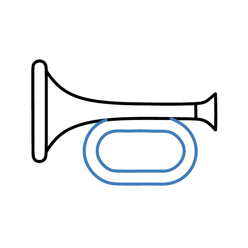 Hướng dẫn vẽ đơn giản một cái kèn nhỏ. - Bước 4