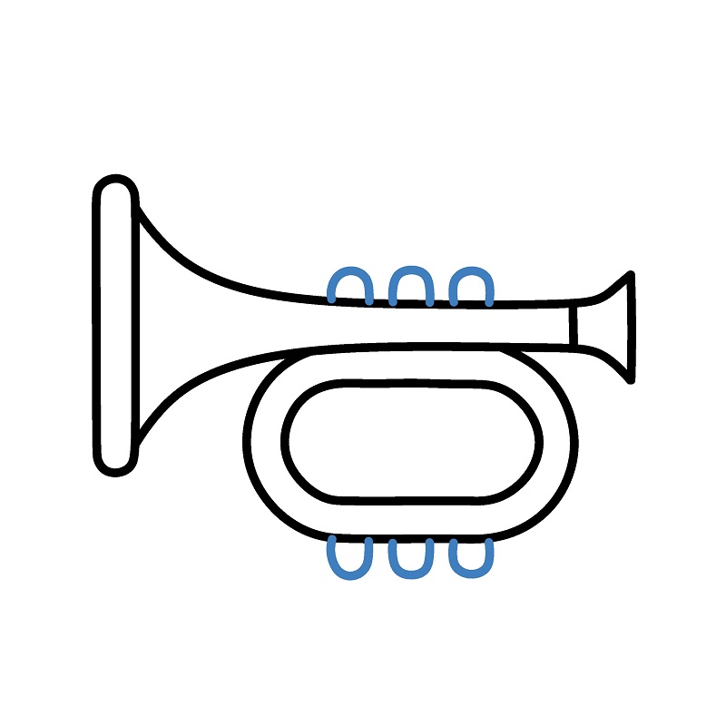 Hướng dẫn vẽ đơn giản một cái kèn nhỏ. - Bước 5