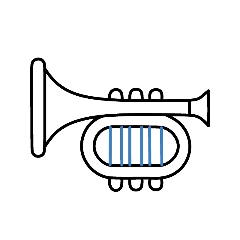 Hướng dẫn vẽ đơn giản một cái kèn nhỏ. - Bước 6