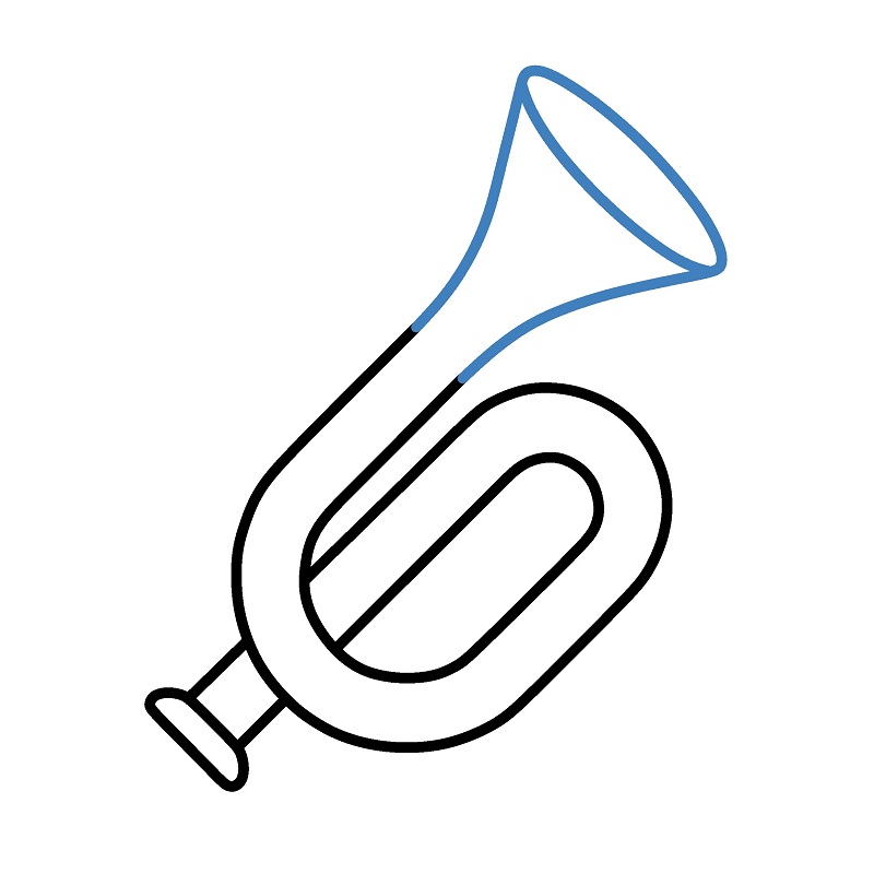 Hướng dẫn vẽ cái kèn cổ điển. - Bước 3