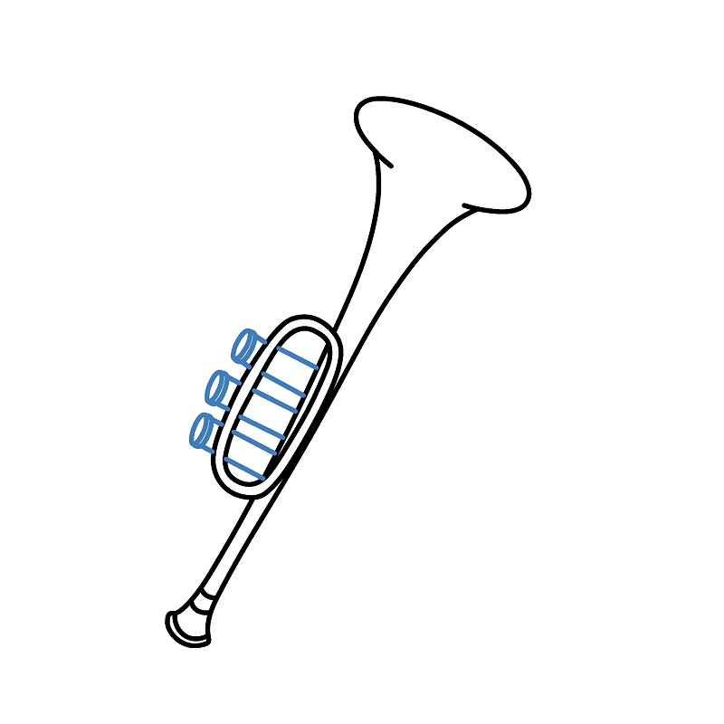 Hướng dẫn vẽ cái kèn hoạt hình đáng yêu. - Bước 4