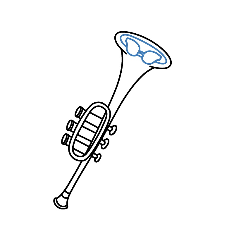 Hướng dẫn vẽ cái kèn hoạt hình đáng yêu. - Bước 6