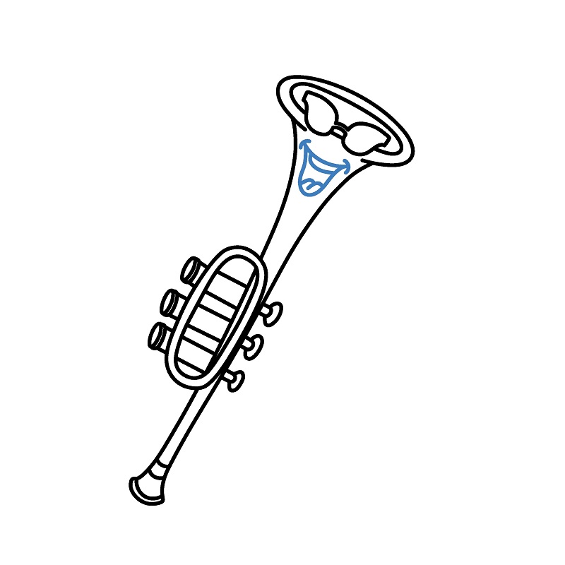 Hướng dẫn vẽ cái kèn hoạt hình đáng yêu. - Bước 7