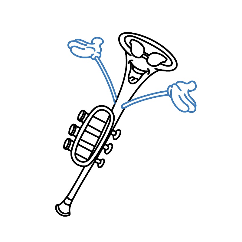 Hướng dẫn vẽ cái kèn hoạt hình đáng yêu. - Bước 8