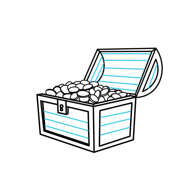 Hướng dẫn vẽ cái rương đơn giản và đẹp cho bé - Bước 6