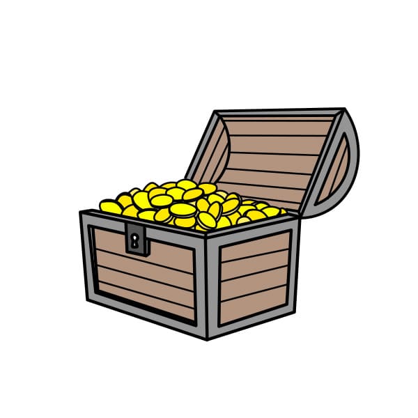 Hướng dẫn vẽ cái rương đơn giản và đẹp cho bé - Bước 7