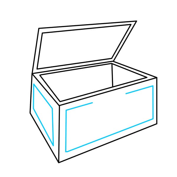 Hướng dẫn vẽ cái rương rỗng - Bước 4