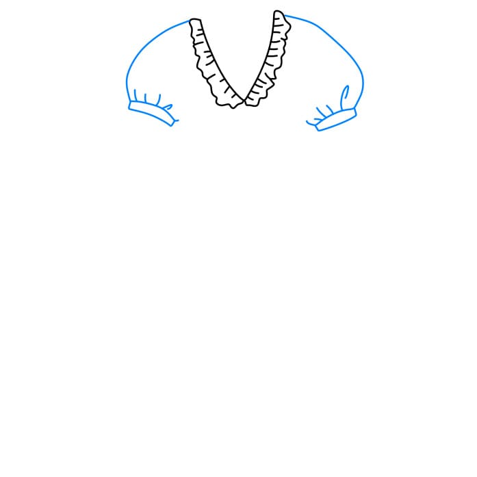 Hướng dẫn cách vẽ cái váy đơn giản và đẹp cho bé - Bước 2