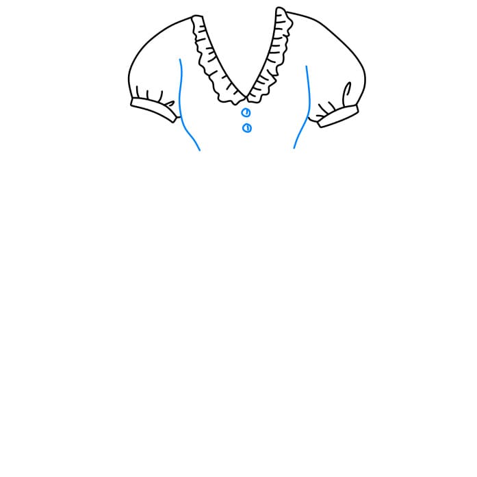 Hướng dẫn cách vẽ cái váy đơn giản và đẹp cho bé - Bước 3