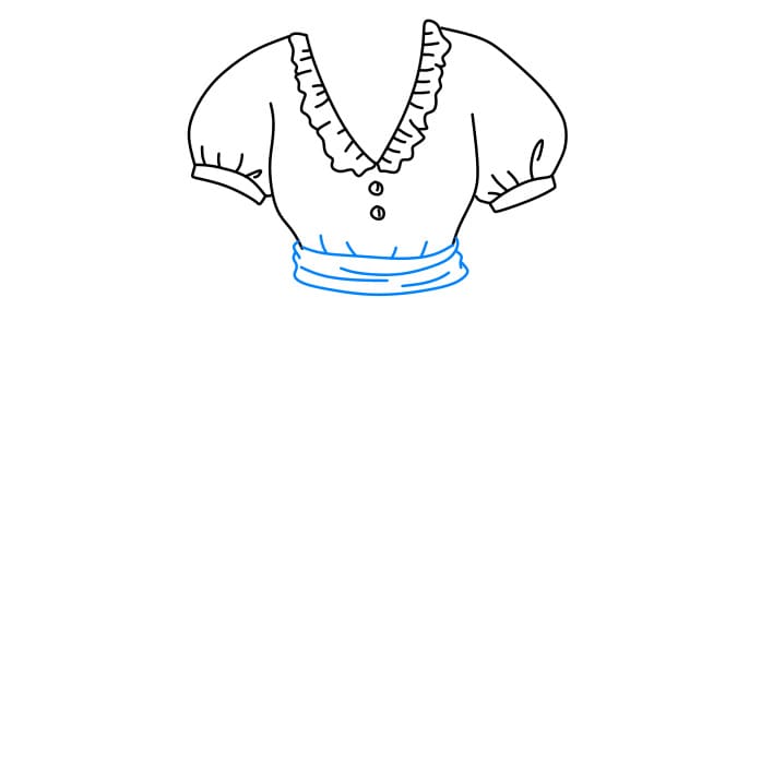 Hướng dẫn cách vẽ cái váy đơn giản và đẹp cho bé - Bước 4