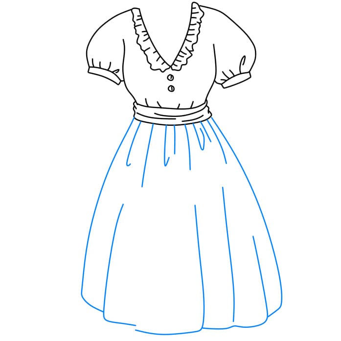 Hướng dẫn cách vẽ cái váy đơn giản và đẹp cho bé - Bước 5