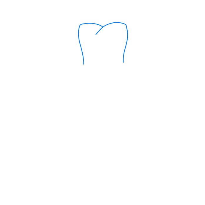 Hướng dẫn vẽ dễ dàng : Cái váy - Bước 1