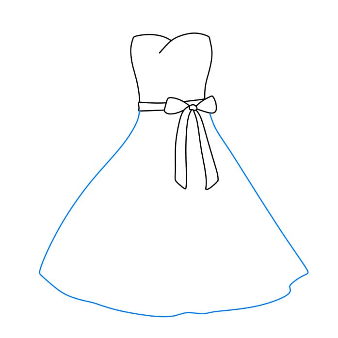 Hướng dẫn vẽ dễ dàng : Cái váy - Bước 3