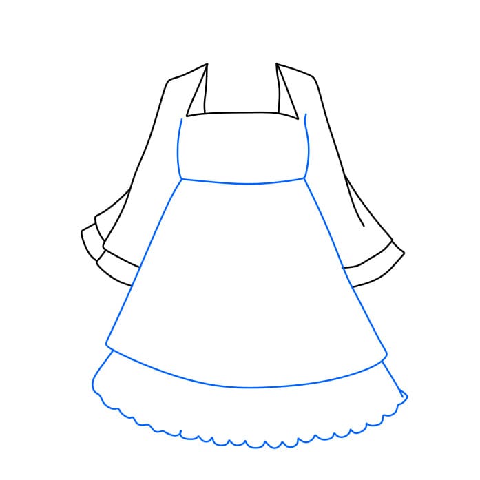 Hướng dẫn cách vẽ cái váy đơn giản - Bước 3