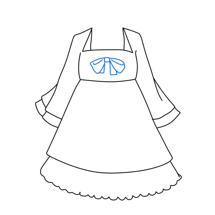 Hướng dẫn cách vẽ cái váy đơn giản - Bước 4
