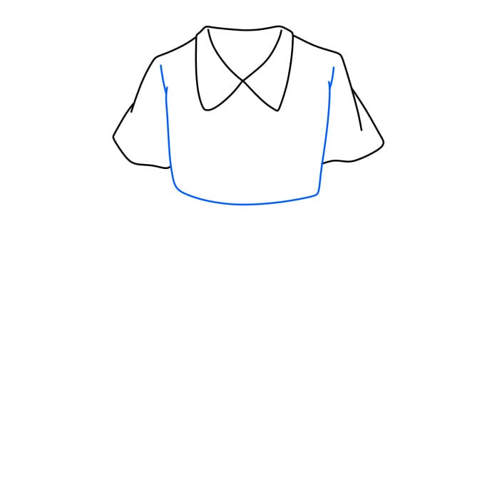 Hướng dẫn cách vẽ cái váy chi tiết từng bước cho bé - Bước 3