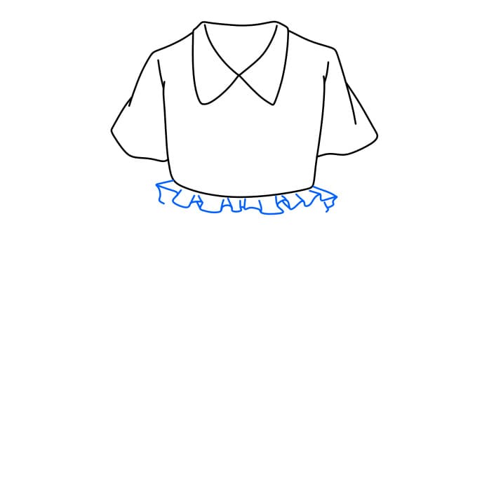 Hướng dẫn cách vẽ cái váy chi tiết từng bước cho bé - Bước 4