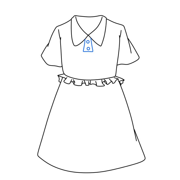 Hướng dẫn cách vẽ cái váy chi tiết từng bước cho bé - Bước 6