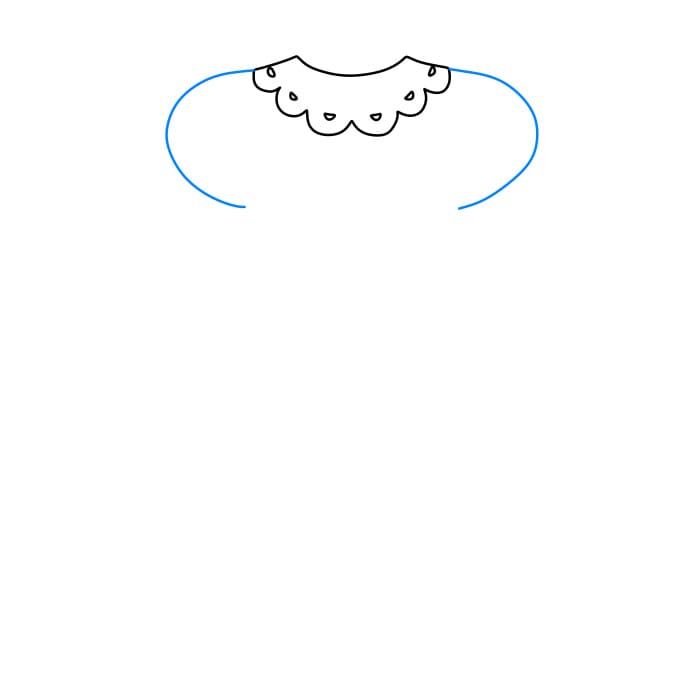 Hướng dẫn cách vẽ cái váy màu hồng dễ thương - Bước 2