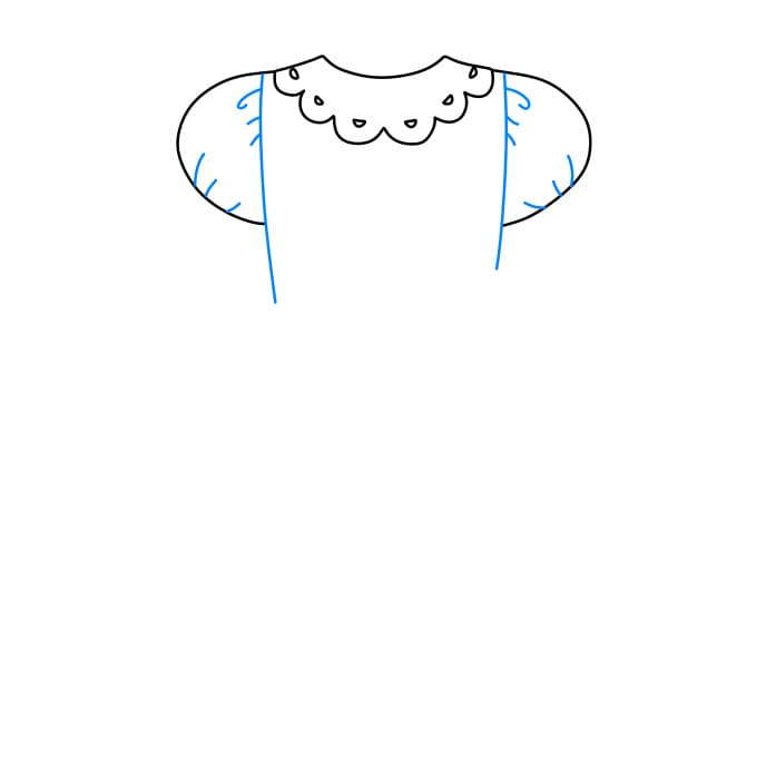 Hướng dẫn cách vẽ cái váy màu hồng dễ thương - Bước 3