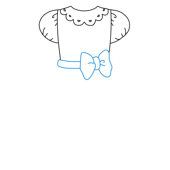 Hướng dẫn cách vẽ cái váy màu hồng dễ thương - Bước 4