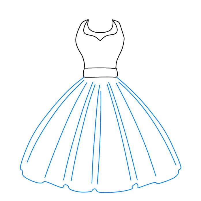 Hướng dẫn cách vẽ cái váy đơn giản và đẹp cho bé - Bước 4