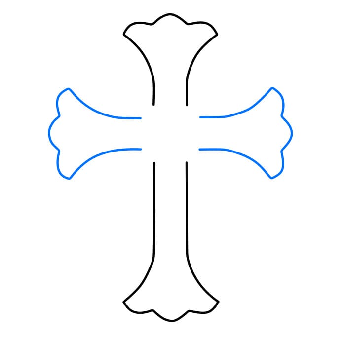 Hướng dẫn vẽ cây Thánh Giá đơn giản và đẹp cho bé - Bước 3