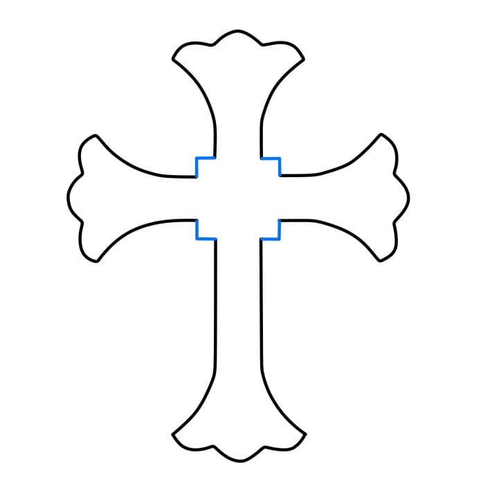 Hướng dẫn vẽ cây Thánh Giá đơn giản và đẹp cho bé - Bước 4