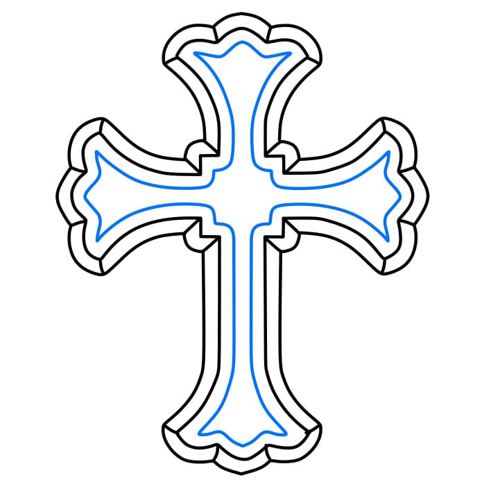 Hướng dẫn vẽ cây Thánh Giá đơn giản và đẹp cho bé - Bước 6