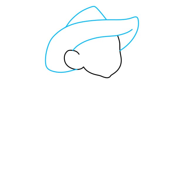 Hướng dẫn vẽ chàng cao bồi mạnh mẽ cho bé - Bước 2