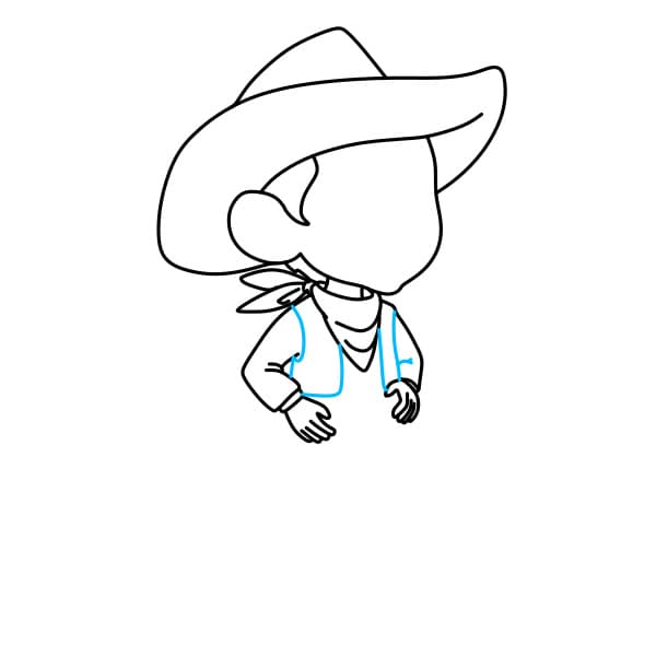 Hướng dẫn vẽ chàng cao bồi mạnh mẽ cho bé - Bước 7