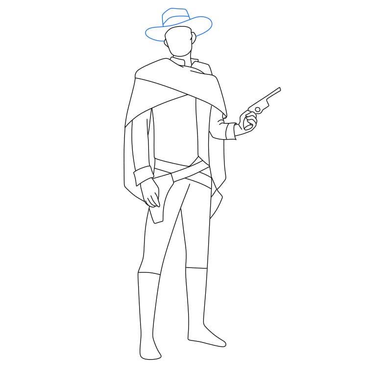 Hướng dẫn vẽ dễ dàng : anh chàng cao bồi - Bước 6