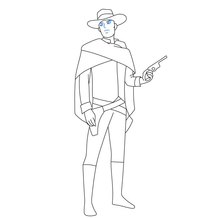 Hướng dẫn vẽ dễ dàng : anh chàng cao bồi - Bước 7