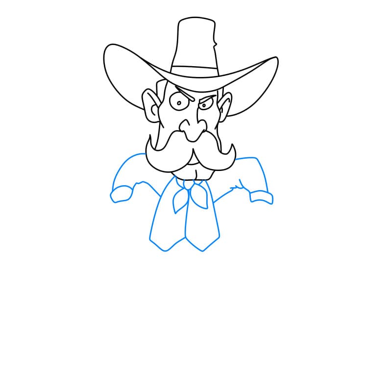 Hướng dẫn cách vẽ cao bồi đơn giản - Bước 3