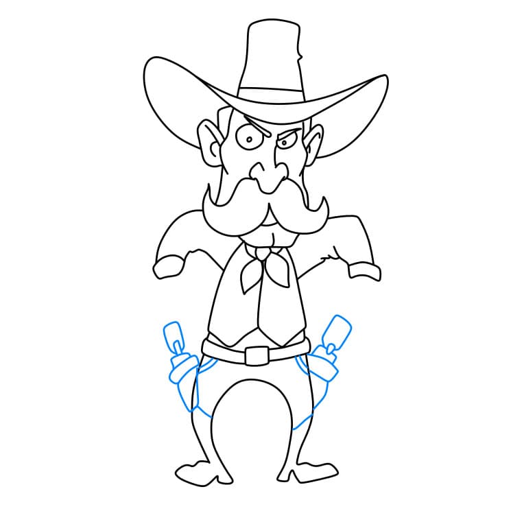 Hướng dẫn cách vẽ cao bồi đơn giản - Bước 4