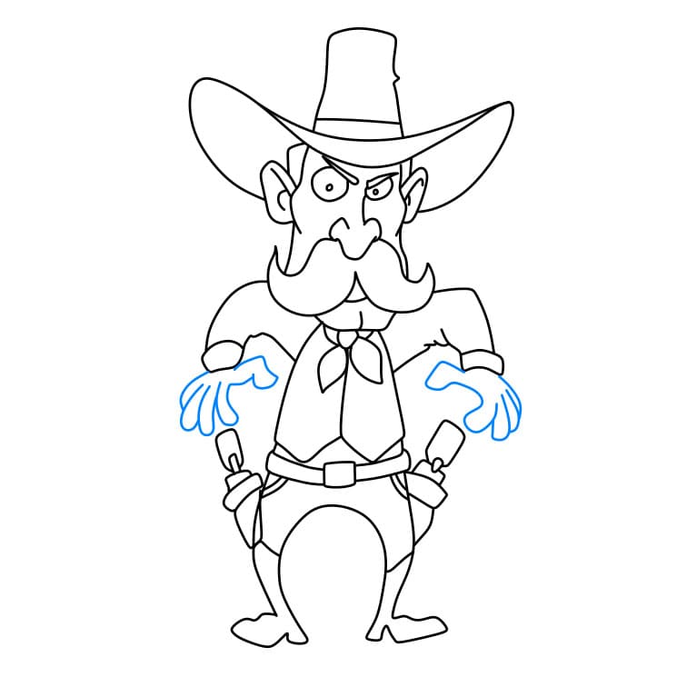 Hướng dẫn cách vẽ cao bồi đơn giản - Bước 5