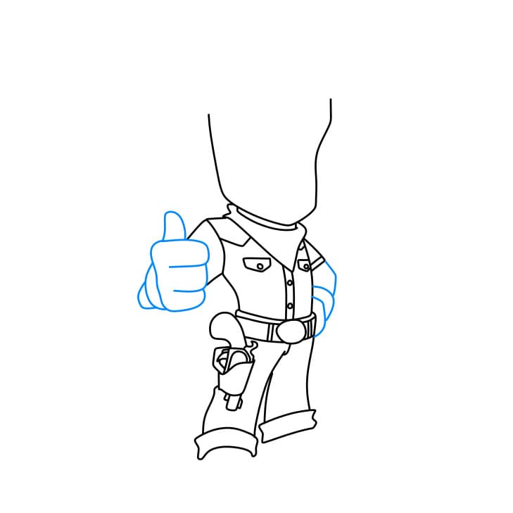 Hướng dẫn cách vẽ cao bồi chi tiết từng bước cho bé - Bước 4