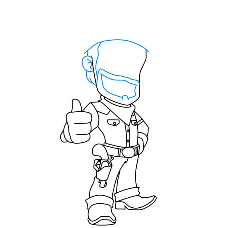 Hướng dẫn cách vẽ cao bồi chi tiết từng bước cho bé - Bước 5