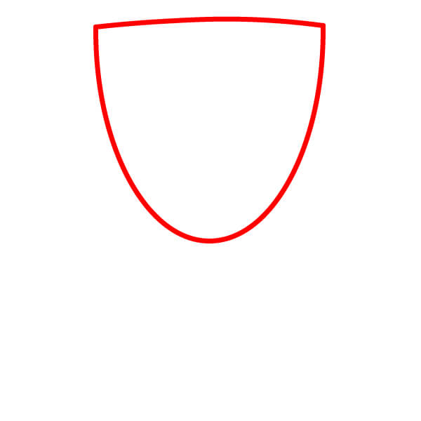 Hướng dẫn vẽ một Chiếc Cúp đơn giản từng bước một cho trẻ em - Bước 1