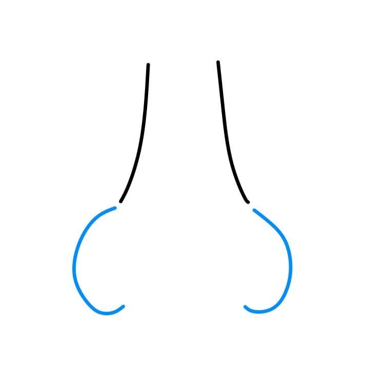 Hướng dẫn cách vẽ chiếc mũi đơn giản cho bé - Bước 2