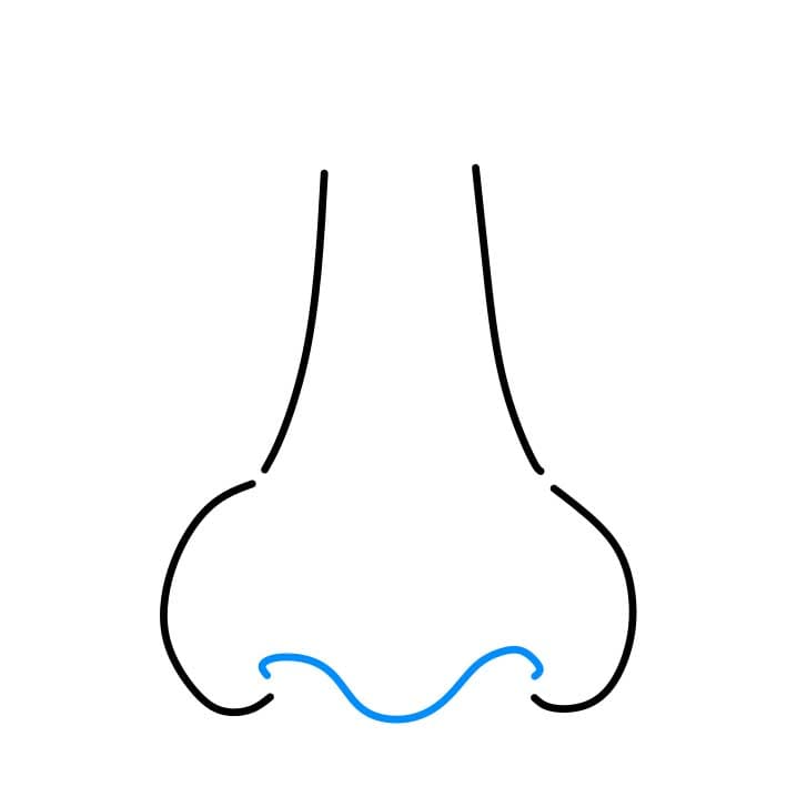 Hướng dẫn cách vẽ chiếc mũi đơn giản cho bé - Bước 3