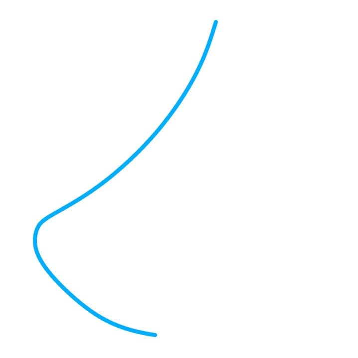 Hướng dẫn cách vẽ chiếc mũi chi tiết từng bước cho bé - Bước 1