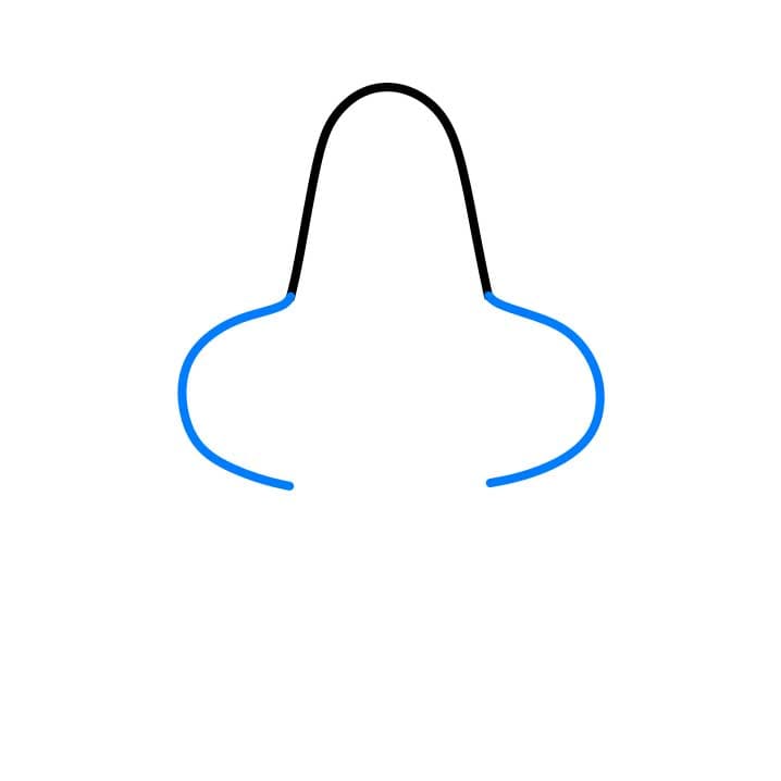 Hướng dẫn vẽ chiếc mũi cùng bộ râu - Bước 2