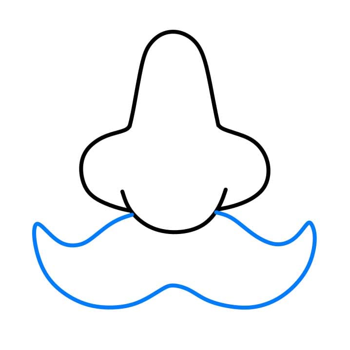 Hướng dẫn vẽ chiếc mũi cùng bộ râu - Bước 4