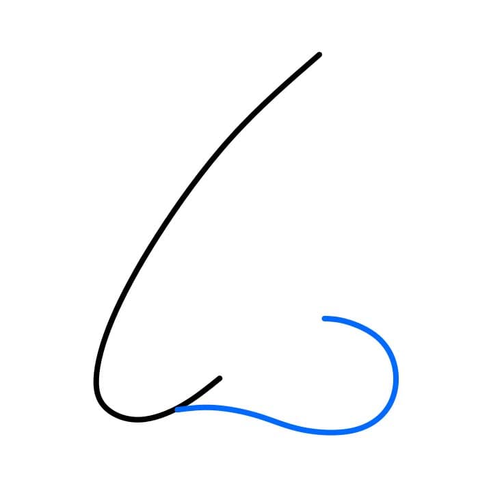 Hướng dẫn vẽ chiếc mũi cực đơn giản cho bé - Bước 2