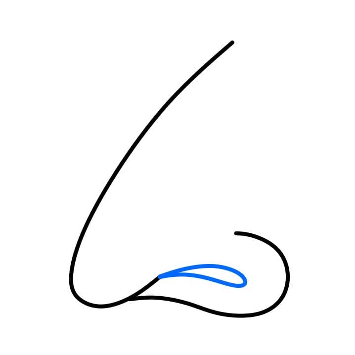 Hướng dẫn vẽ chiếc mũi cực đơn giản cho bé - Bước 3